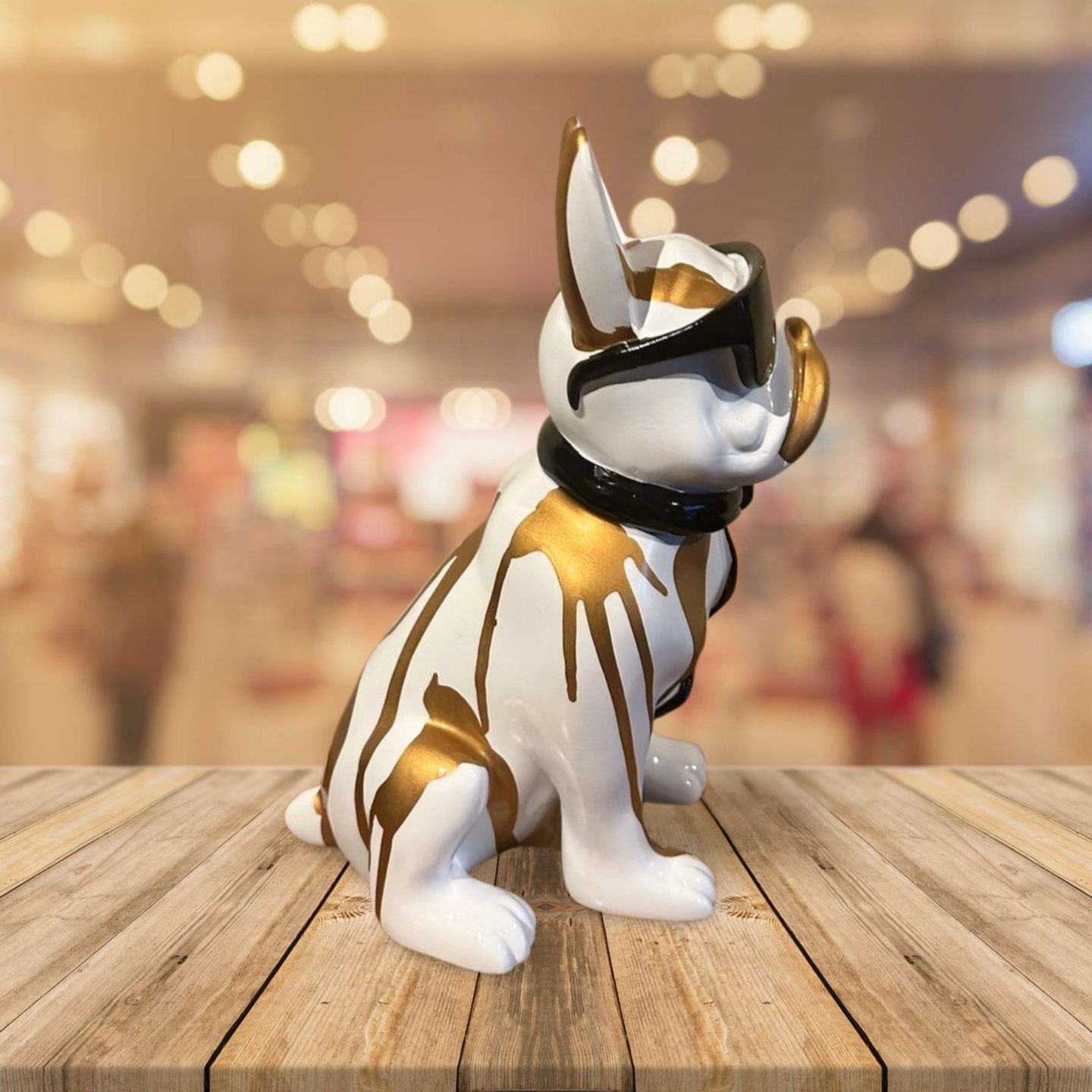 Franse Bulldog Zonnebril Wit/Goud