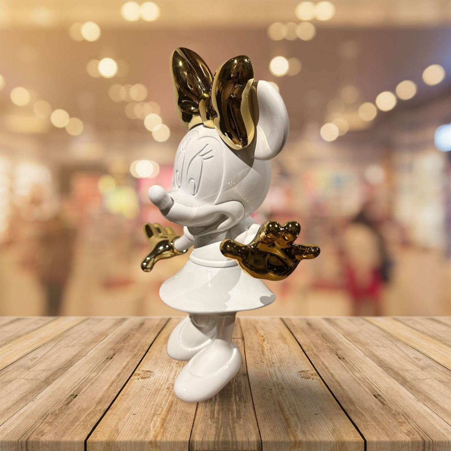 Minnie muis Hoogglans wit 24cm