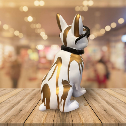 Franse Bulldog Zonnebril Wit/Goud