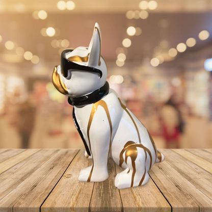 Franse Bulldog Zonnebril Wit/Goud