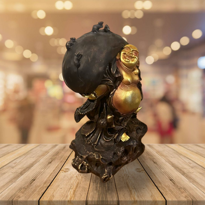 Buddha Beeld Goud/Zwart