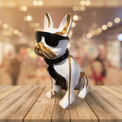 Franse Bulldog Zonnebril Wit/Goud