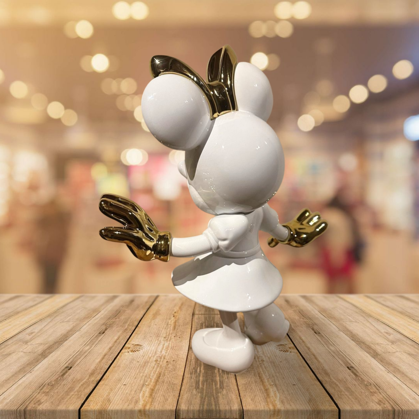 Minnie muis Hoogglans wit 24cm