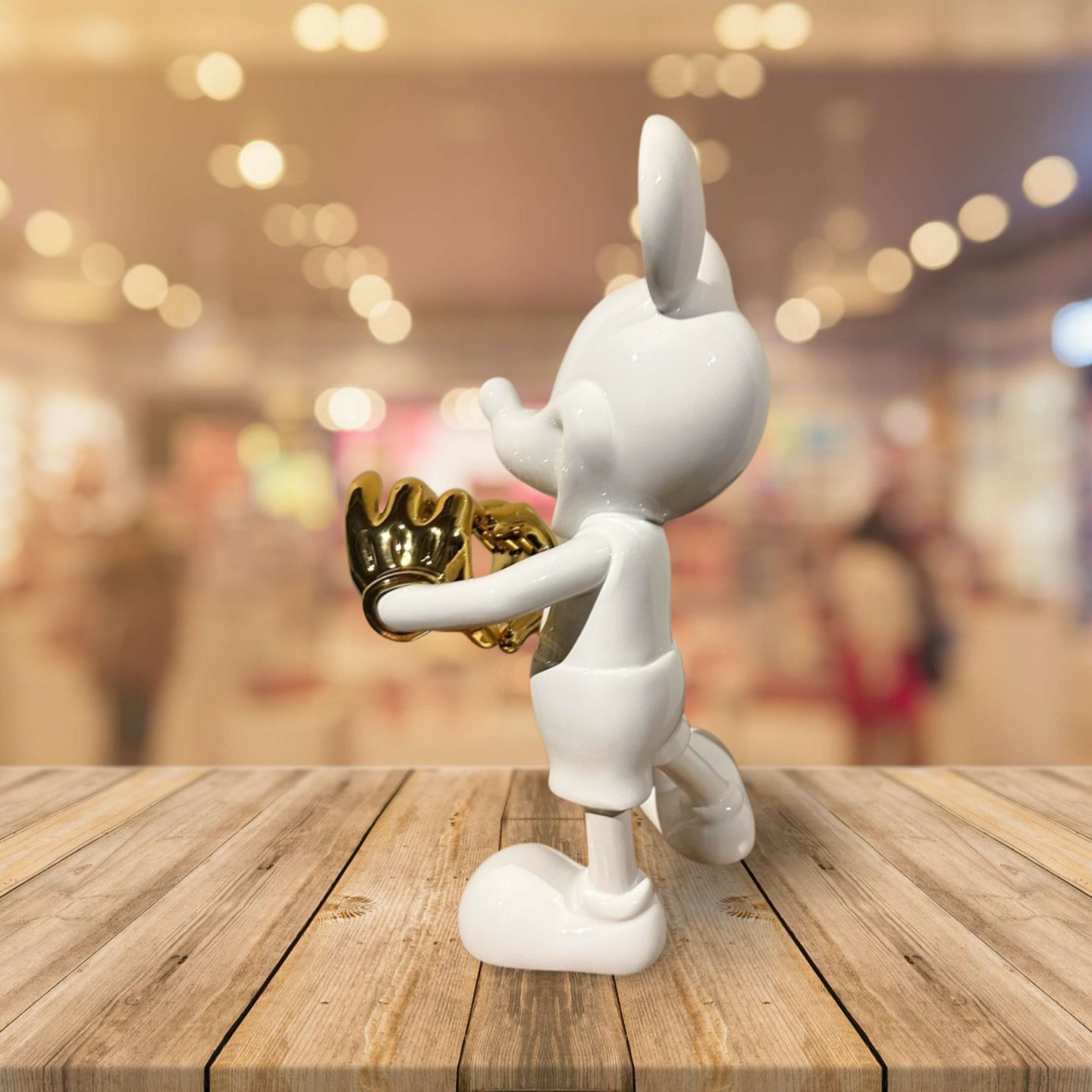 Mick Muis Hoogglans wit klein 24cm